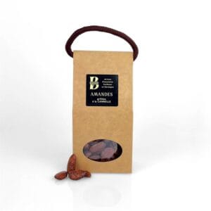 amandes grillées à la cannelle boite kraft 100g